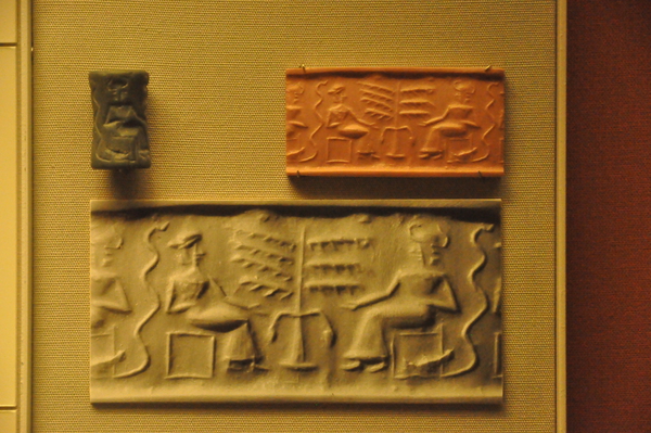 Цилиндрическая печать Адам и Ева в Британском музее