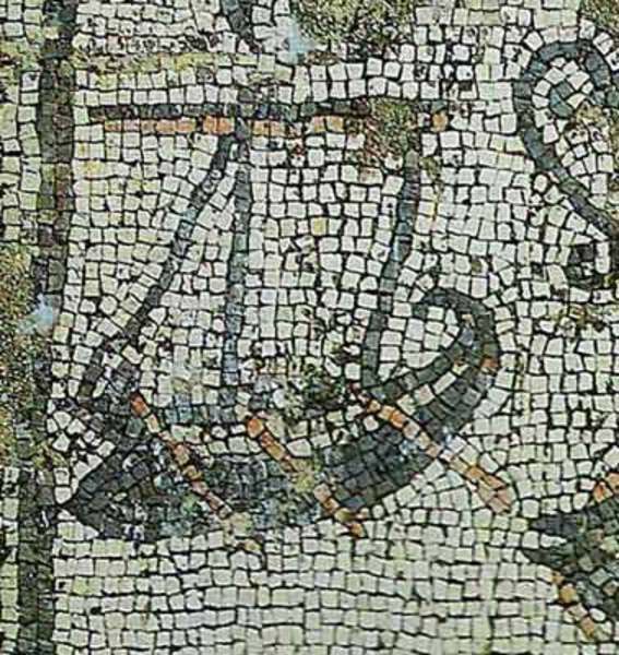 Мозаичное изображение лодки I в. по Р.Х., найденное на берегу Галилейского озера около Магдалы