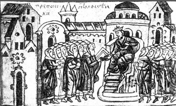 Иллюстрация к Письму Аристея в Острожской Библии (фрагмент)